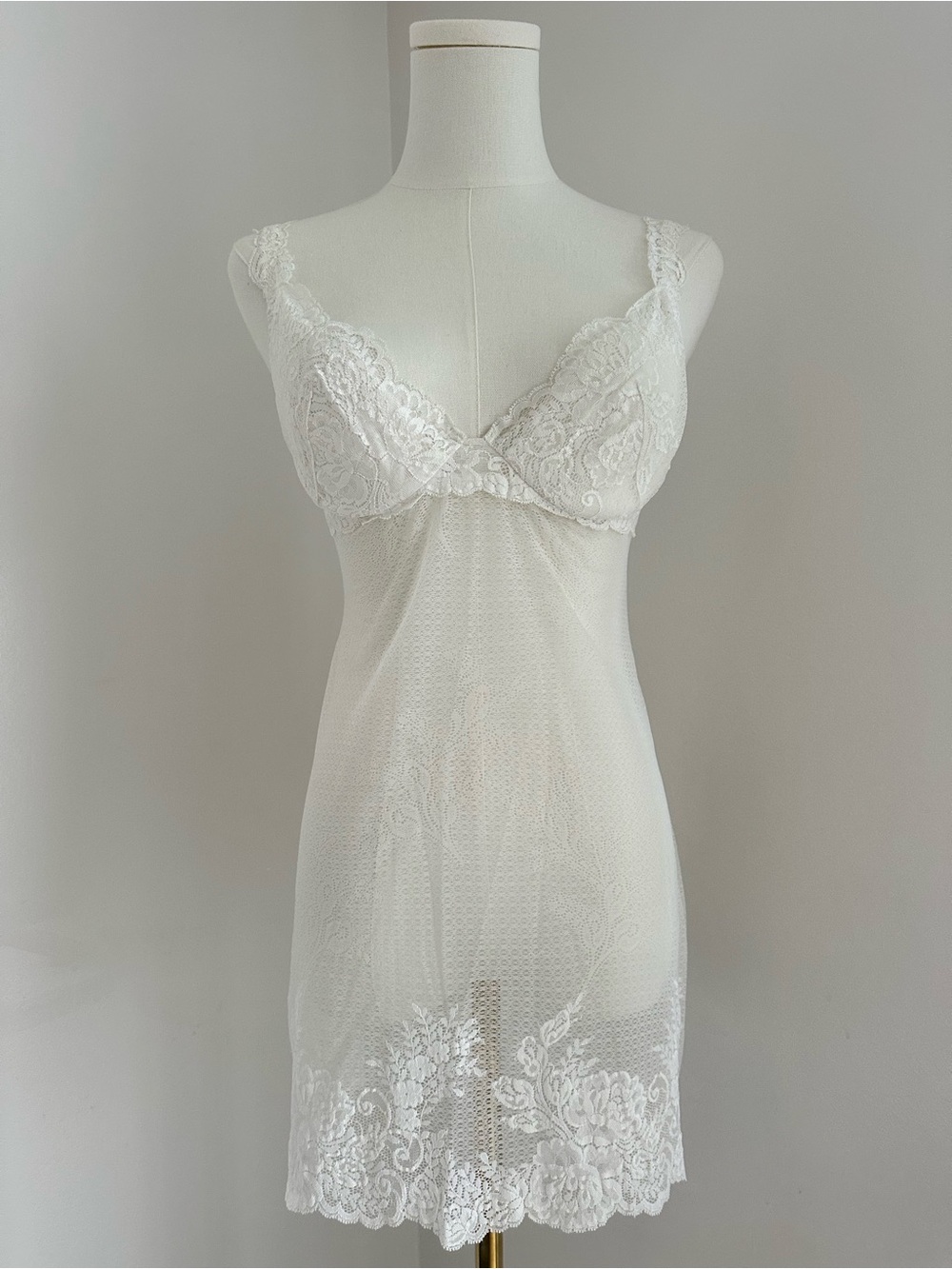 La Perla Elegant White/ivory Lace Chemise #049